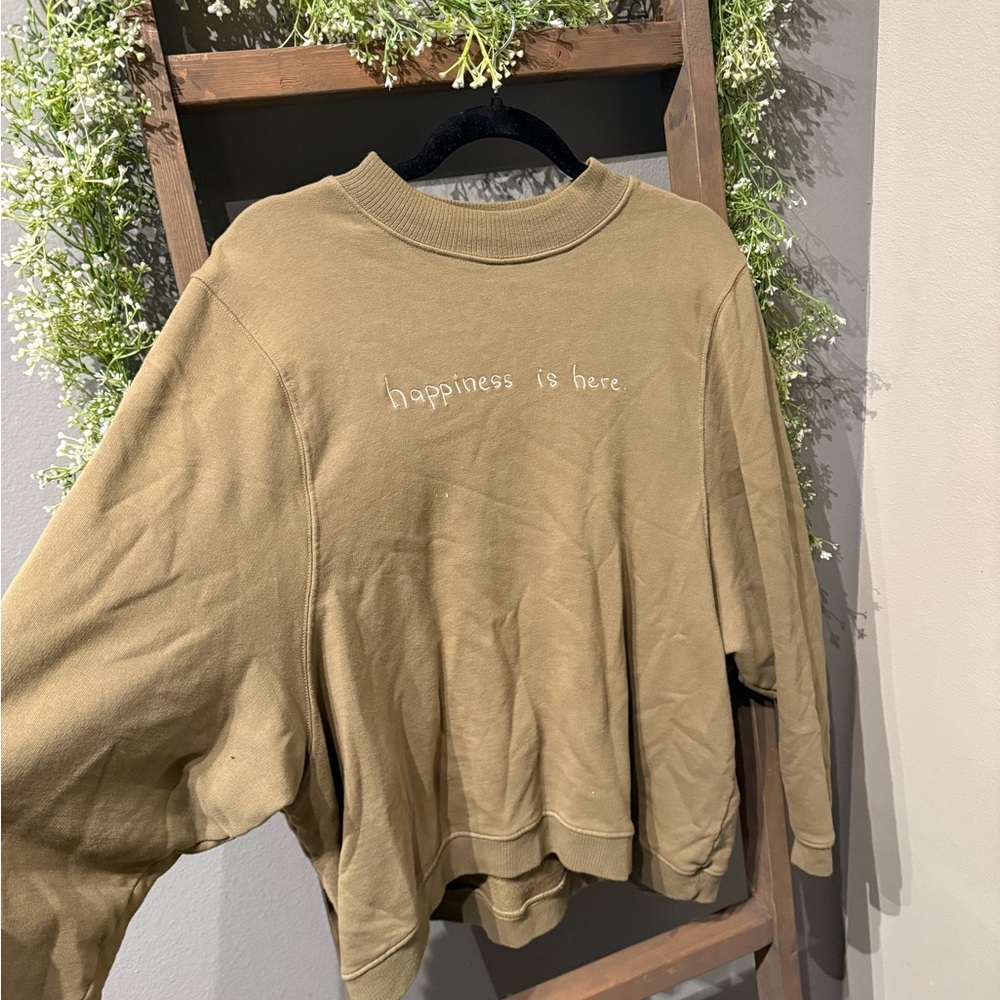 Women's Tan Sweater - Happiness is Here